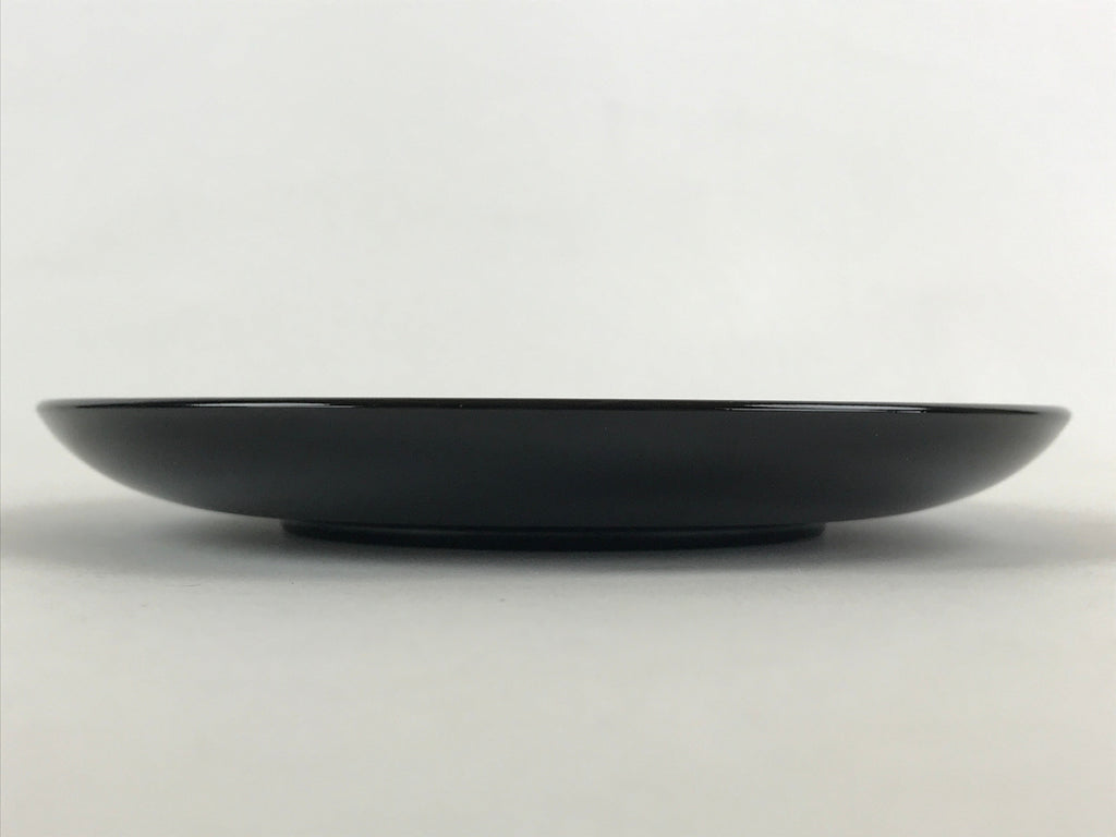 Japanese Lacquered Wooden Meimeizara Plate Vtg Sara Makie Tsuru Crane Black L10