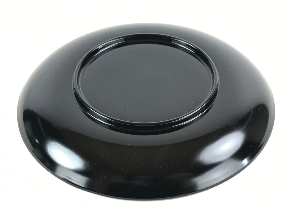 Japanese Lacquered Wooden Meimeizara Plate Vtg Sara Makie Tsuru Crane Black L5