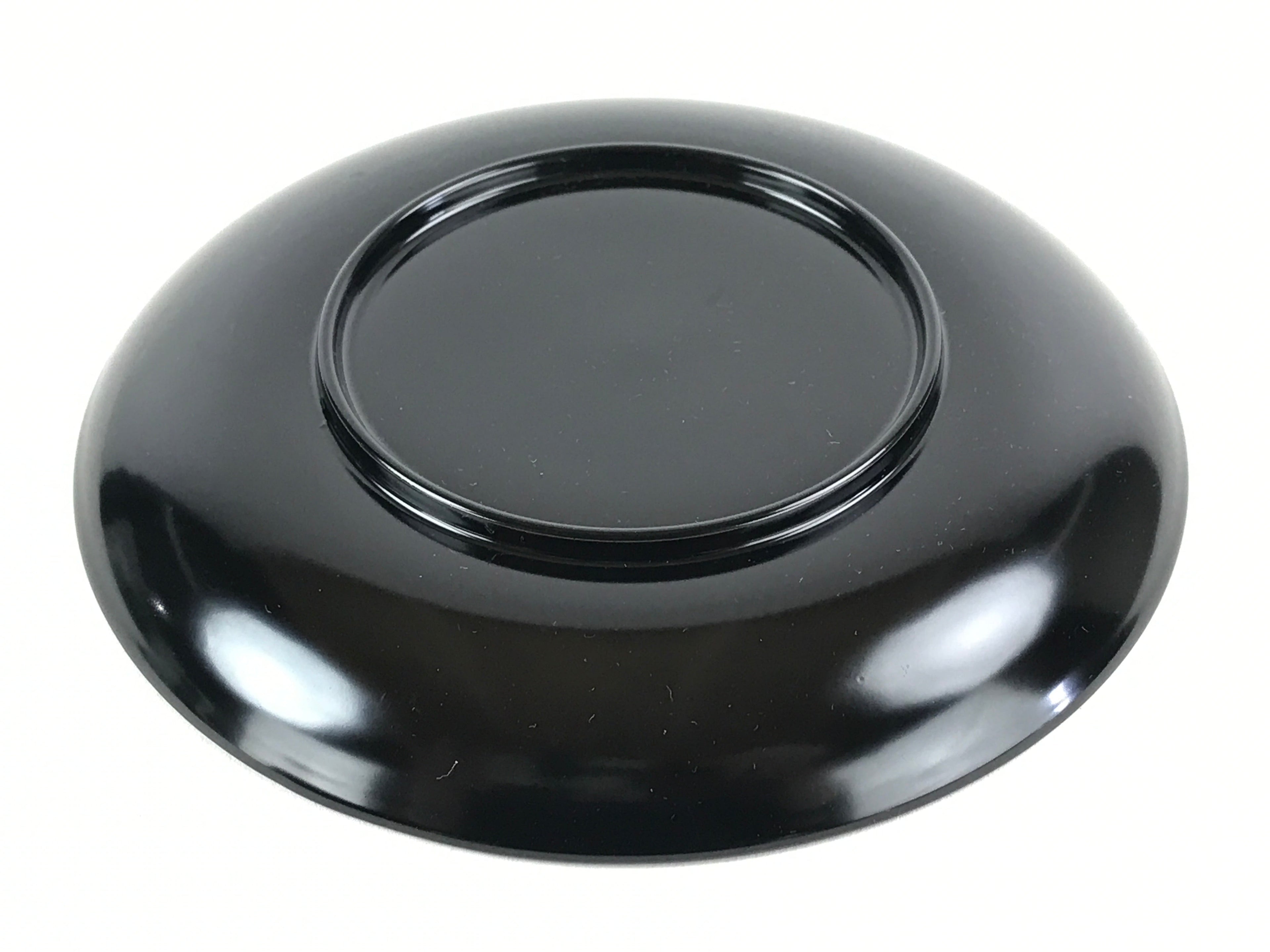 Japanese Lacquered Wooden Meimeizara Plate Vtg Sara Makie Tsuru Crane Black L5