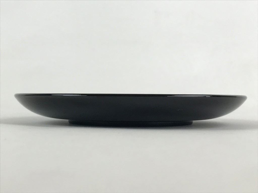 Japanese Lacquered Wooden Meimeizara Plate Vtg Sara Makie Tsuru Crane Black L5