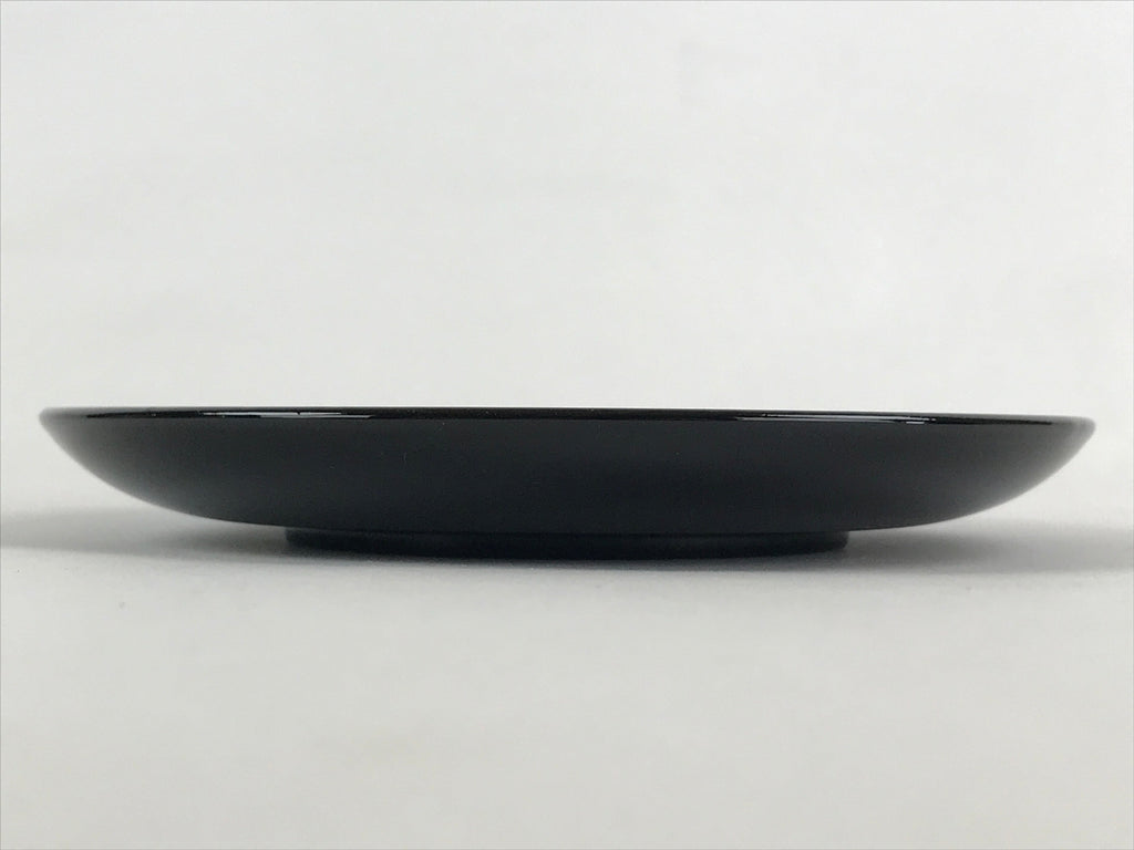 Japanese Lacquered Wooden Meimeizara Plate Vtg Sara Makie Tsuru Crane Black L5