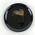 Japanese Lacquered Wooden Meimeizara Plate Vtg Sara Makie Tsuru Crane Black L5