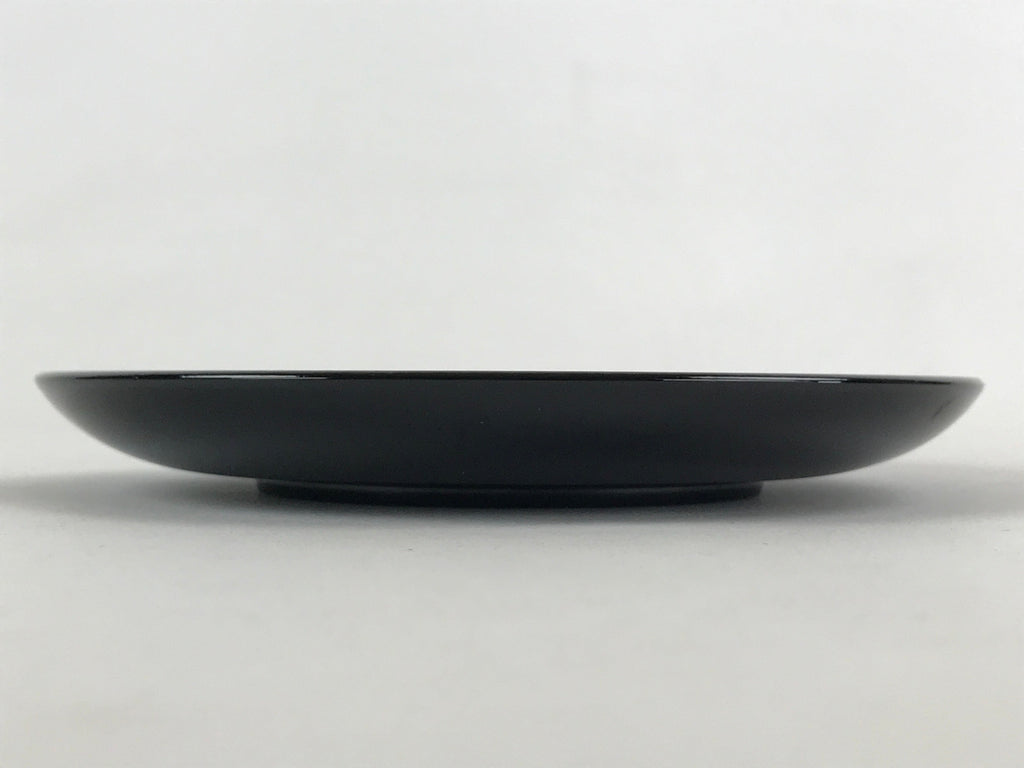 Japanese Lacquered Wooden Meimeizara Plate Vtg Sara Makie Tsuru Crane Black L6