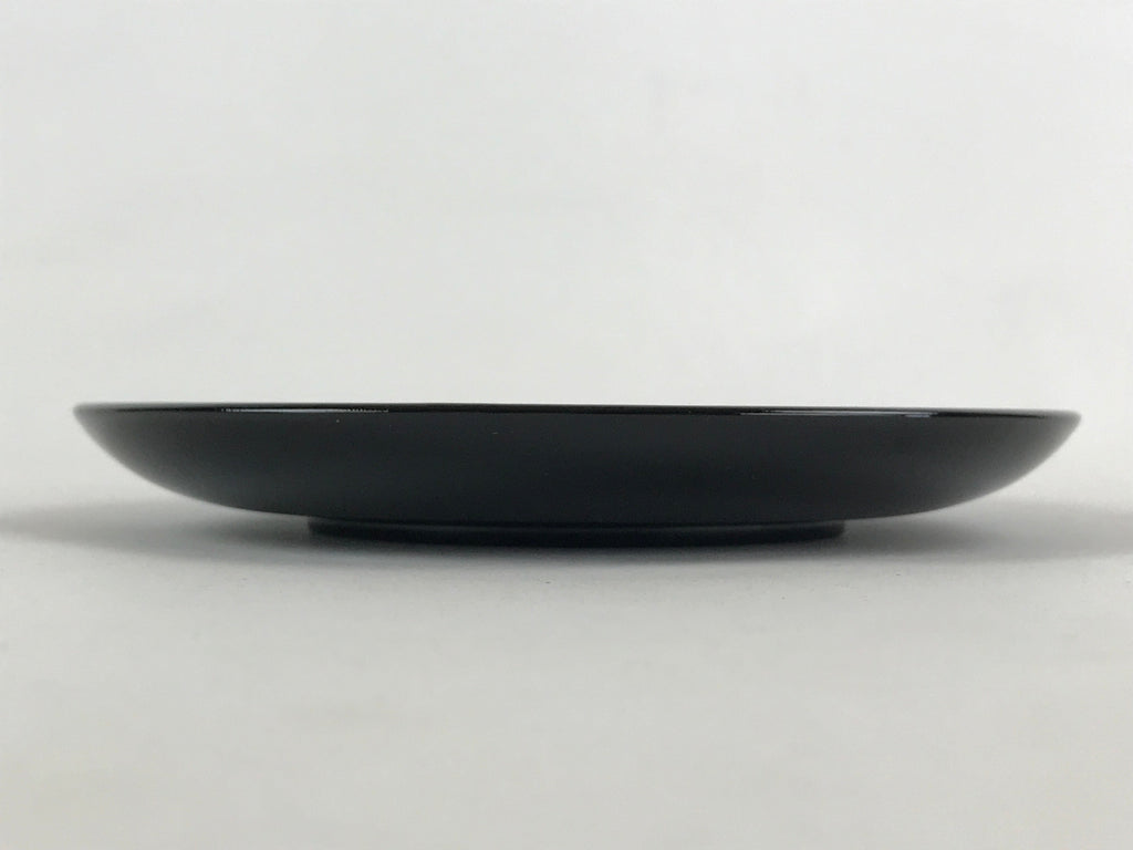 Japanese Lacquered Wooden Meimeizara Plate Vtg Sara Makie Tsuru Crane Black L6