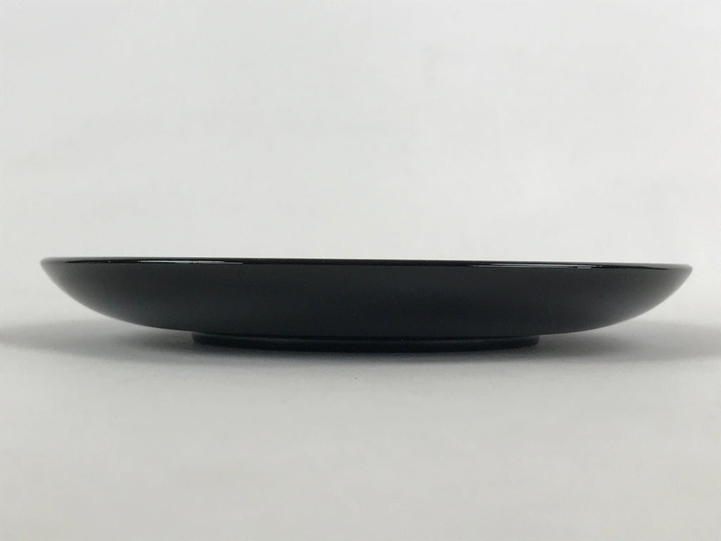 Japanese Lacquered Wooden Meimeizara Plate Vtg Sara Makie Tsuru Crane Black L6