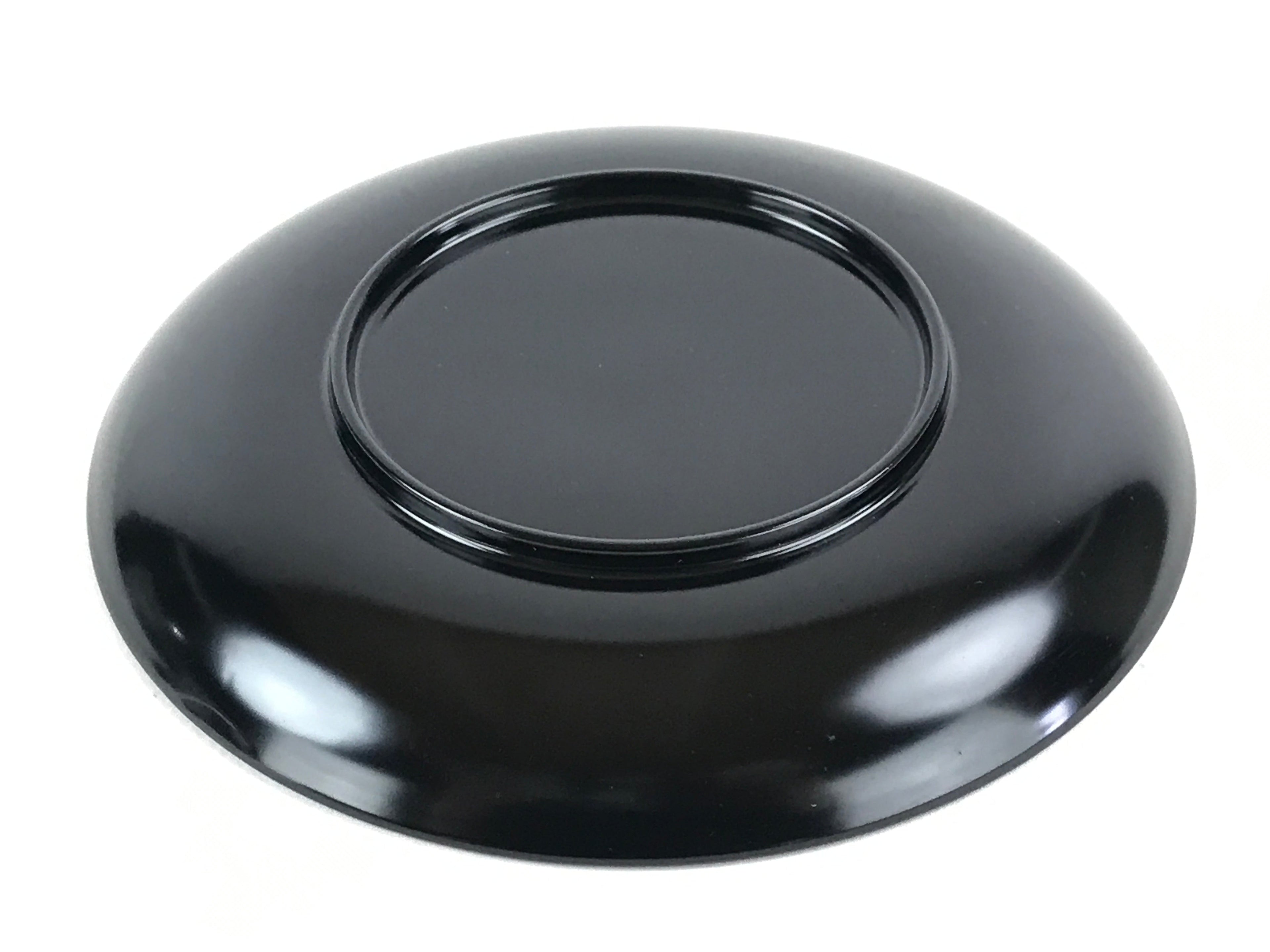 Japanese Lacquered Wooden Meimeizara Plate Vtg Sara Makie Tsuru Crane Black L7