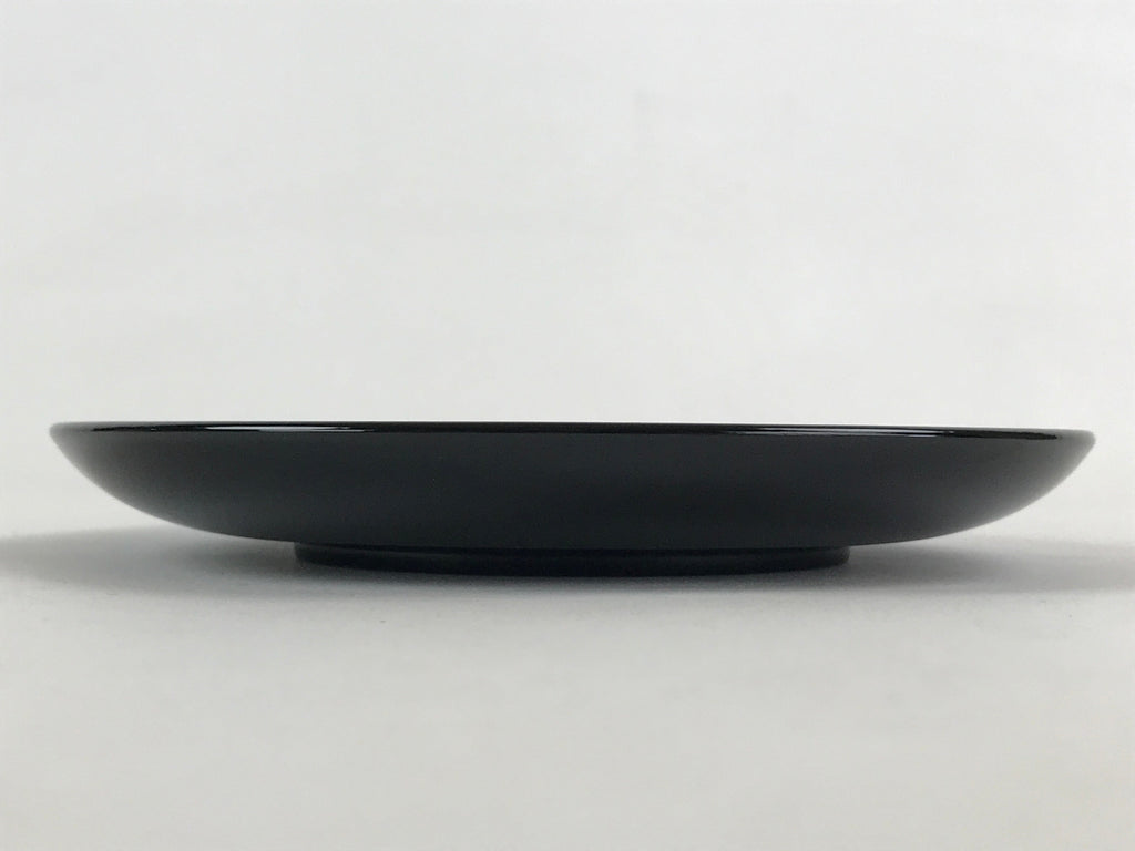 Japanese Lacquered Wooden Meimeizara Plate Vtg Sara Makie Tsuru Crane Black L7