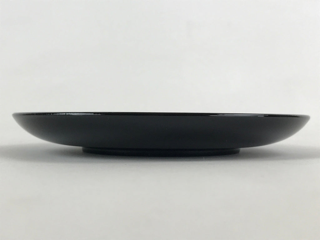 Japanese Lacquered Wooden Meimeizara Plate Vtg Sara Makie Tsuru Crane Black L7