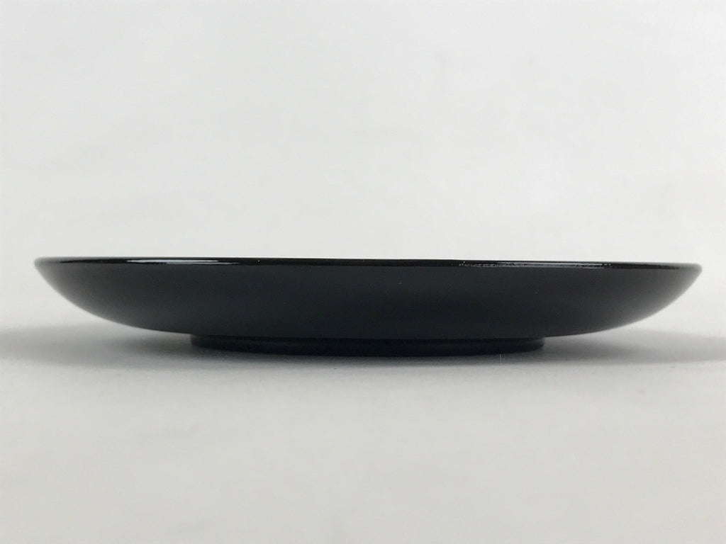 Japanese Lacquered Wooden Meimeizara Plate Vtg Sara Makie Tsuru Crane Black L7