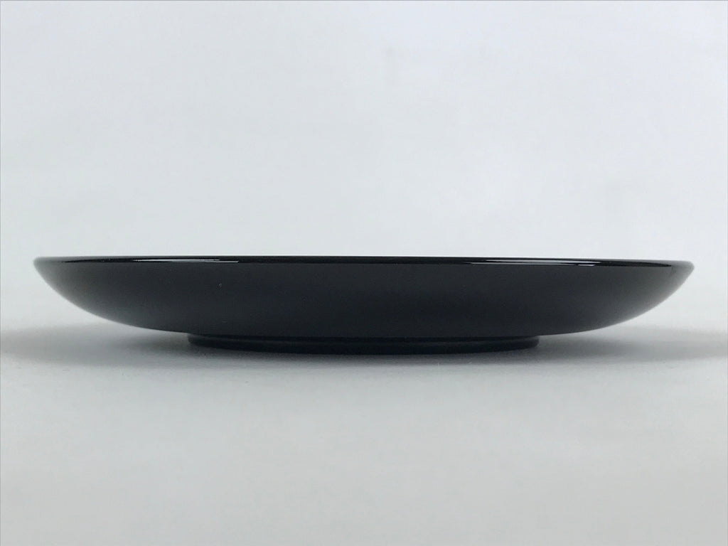 Japanese Lacquered Wooden Meimeizara Plate Vtg Sara Makie Tsuru Crane Black L9
