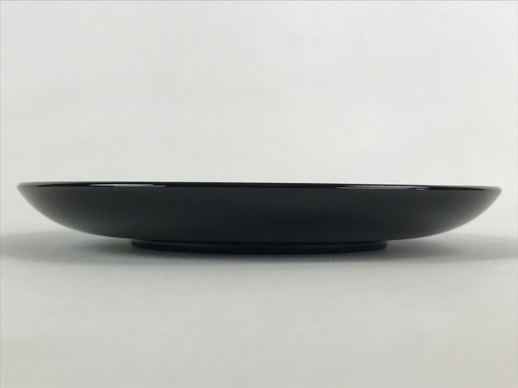 Japanese Lacquered Wooden Meimeizara Plate Vtg Sara Makie Tsuru Crane Black L9
