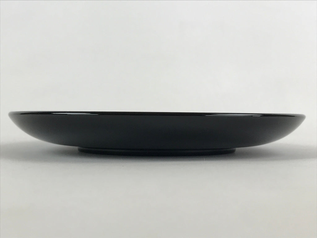 Japanese Lacquered Wooden Meimeizara Plate Vtg Sara Makie Tsuru Crane Black L9