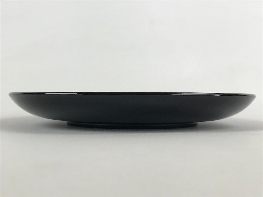 Japanese Lacquered Wooden Meimeizara Plate Vtg Sara Makie Tsuru Crane Black L9