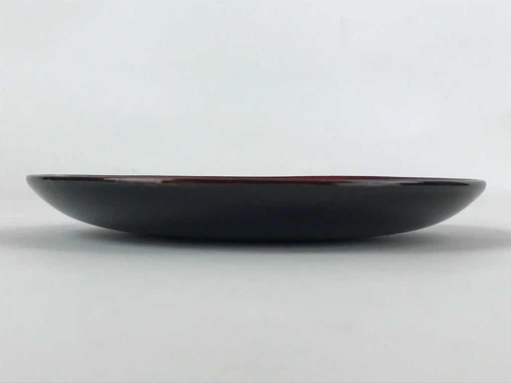 Japanese Lacquered Wooden Meimeizara Small Plate Vtg Makie Bird Red Gold L23