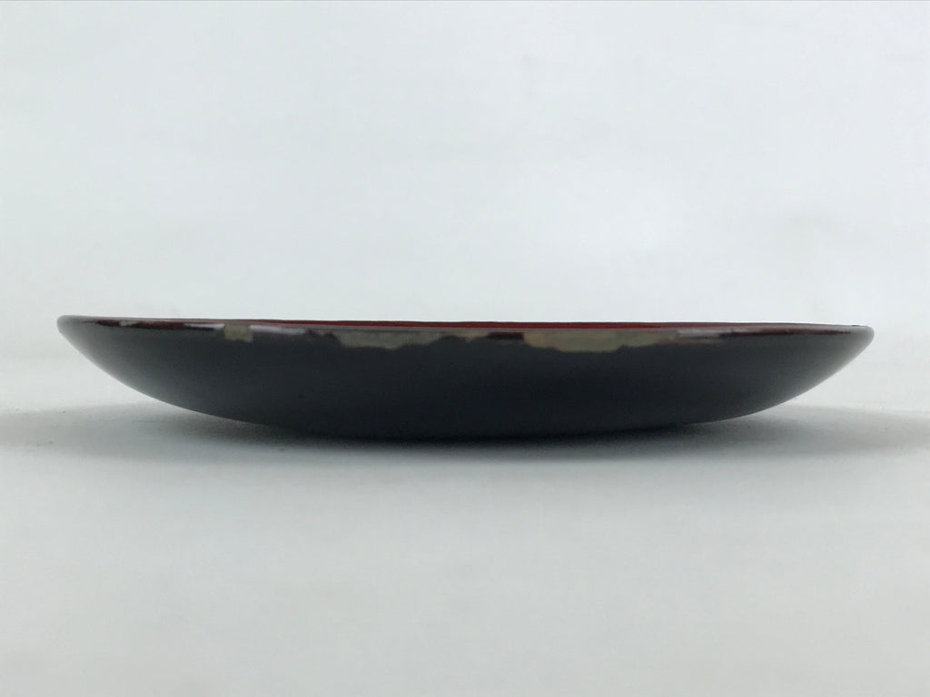 Japanese Lacquered Wooden Meimeizara Small Plate Vtg Red Gold Bird Makie L24
