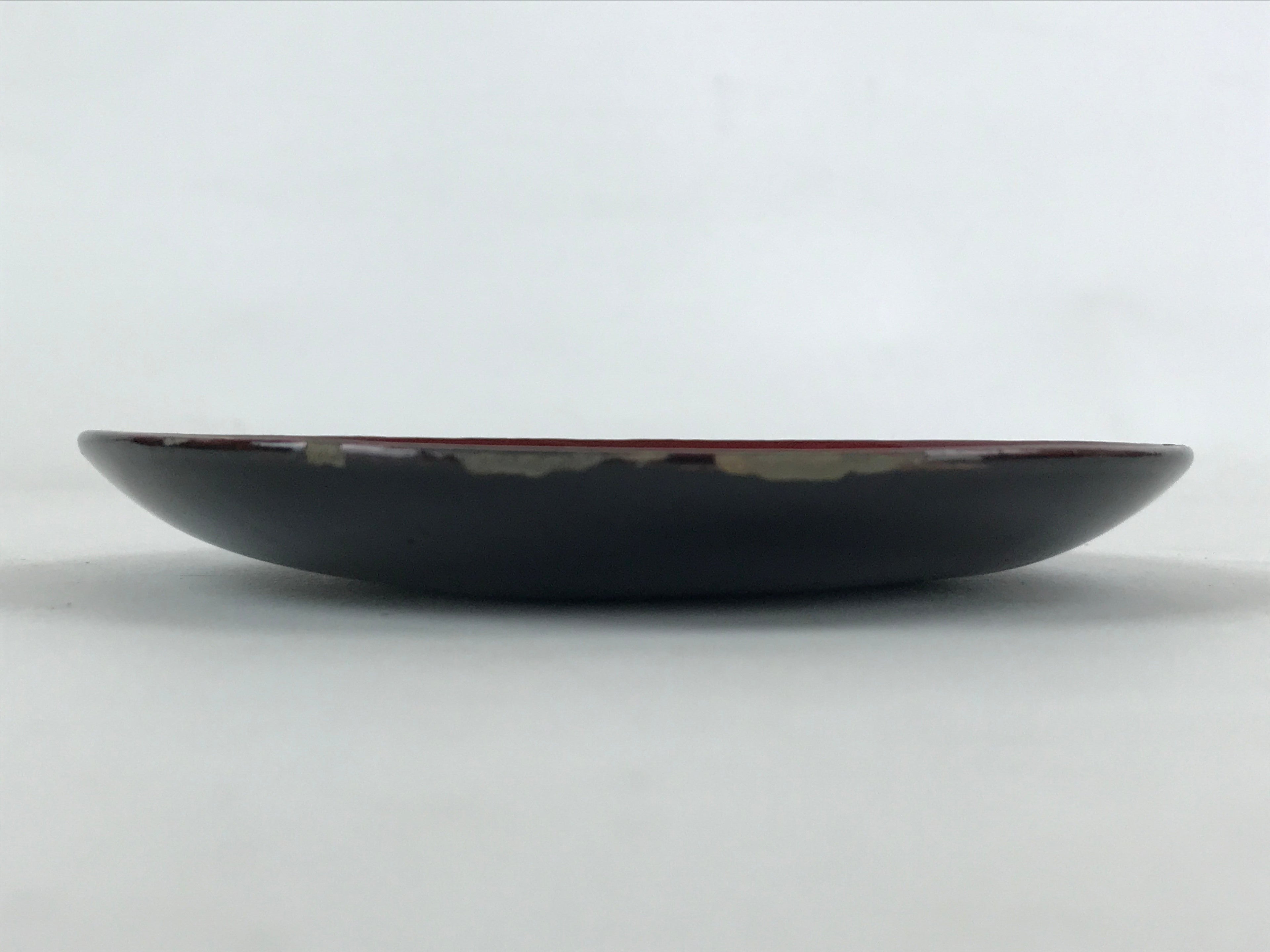 Japanese Lacquered Wooden Meimeizara Small Plate Vtg Red Gold Bird Makie L24