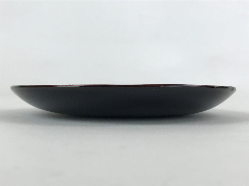 Japanese Lacquered Wooden Meimeizara Small Plate Vtg Red Gold Bird Makie L24