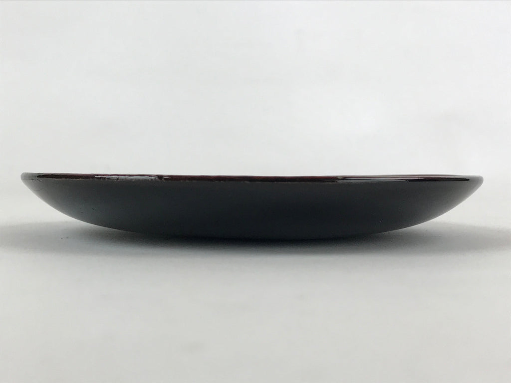 Japanese Lacquered Wooden Meimeizara Small Plate Vtg Red Gold Bird Makie L24