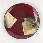 Japanese Lacquered Wooden Meimeizara Small Plate Vtg Red Gold Bird Makie L24