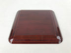 Japanese Lacquered Wooden Meimeizara Square Plate Vtg Carved Pattern Brown L37