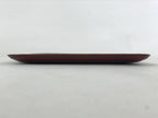 Japanese Lacquered Wooden Meimeizara Square Plate Vtg Carved Pattern Brown L37