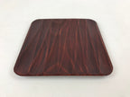 Japanese Lacquered Wooden Meimeizara Square Plate Vtg Sara Carved Pattern L38