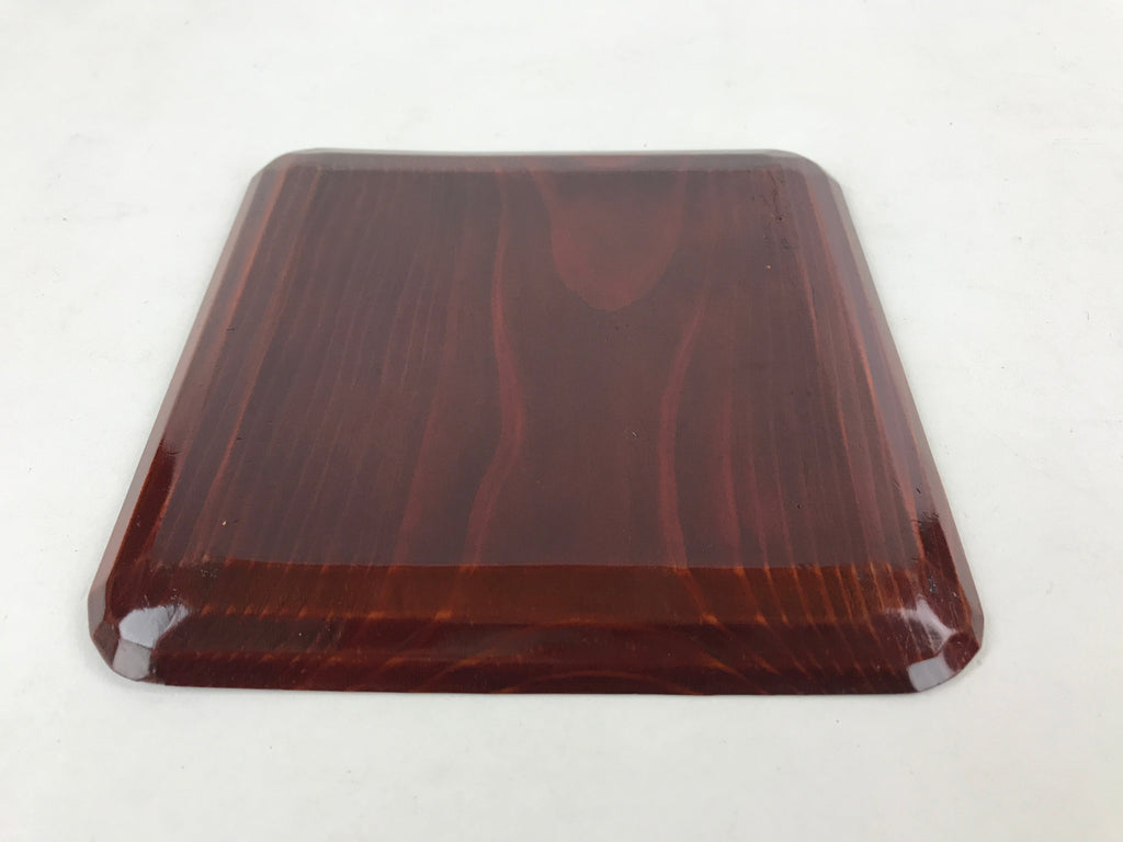 Japanese Lacquered Wooden Meimeizara Square Plate Vtg Sara Carved Pattern L38