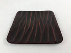 Japanese Lacquered Wooden Meimeizara Square Plate Vtg Sara Carved Pattern L40