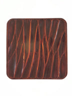 Japanese Lacquered Wooden Meimeizara Square Plate Vtg Sara Carved Pattern L40