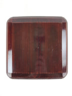 Japanese Lacquered Wooden Meimeizara Square Plate Vtg Sara Carved Pattern L40