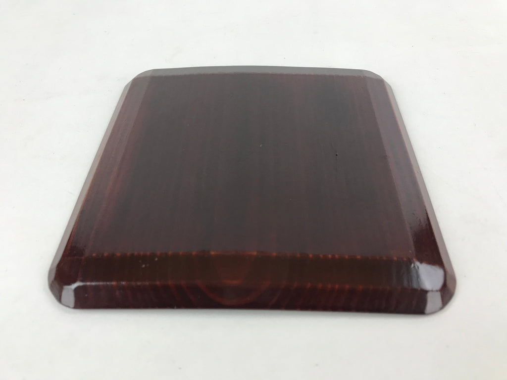 Japanese Lacquered Wooden Meimeizara Square Plate Vtg Sara Carved Pattern L40