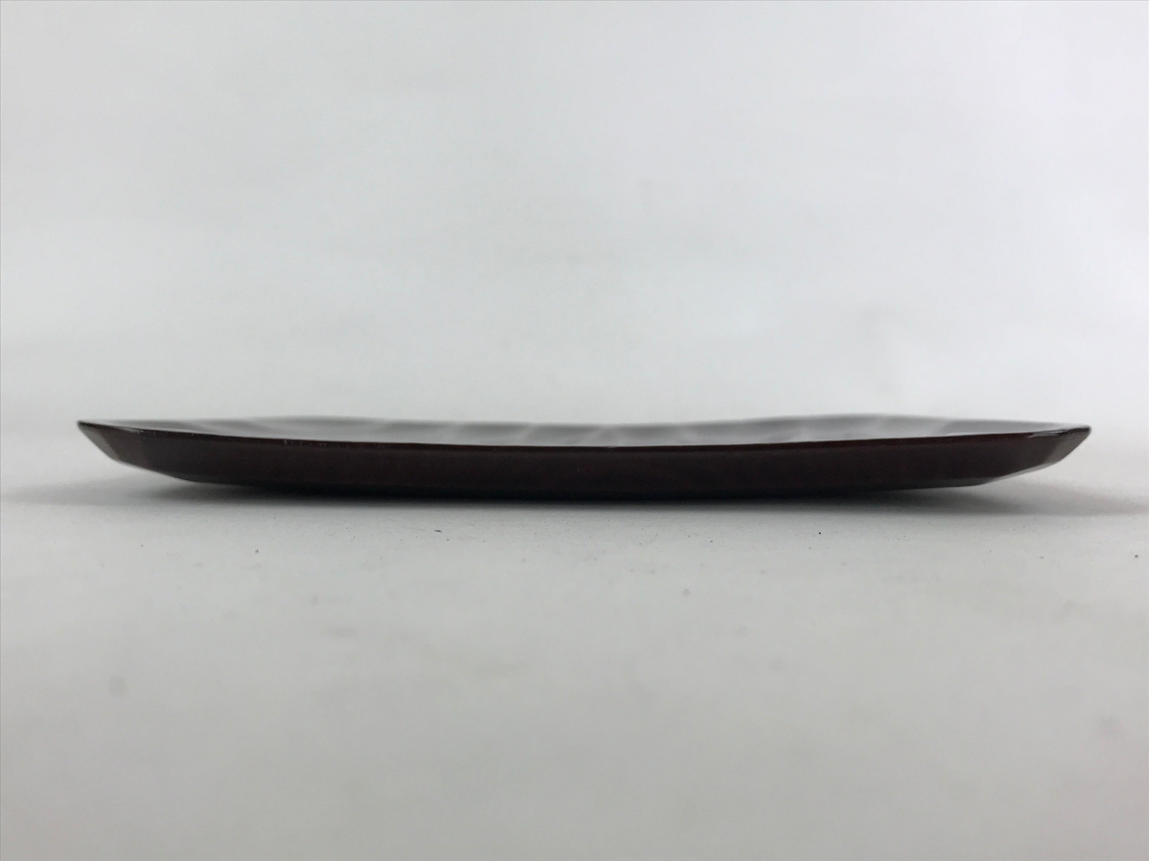 Japanese Lacquered Wooden Meimeizara Square Plate Vtg Sara Carved Pattern L40