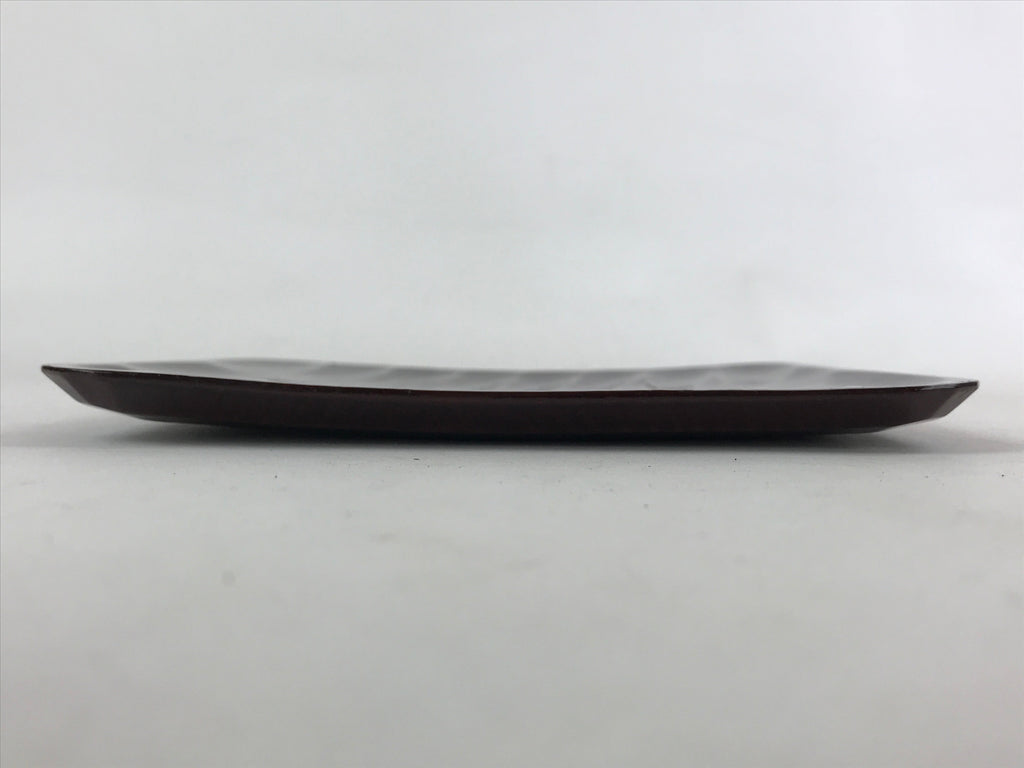 Japanese Lacquered Wooden Meimeizara Square Plate Vtg Sara Carved Pattern L40
