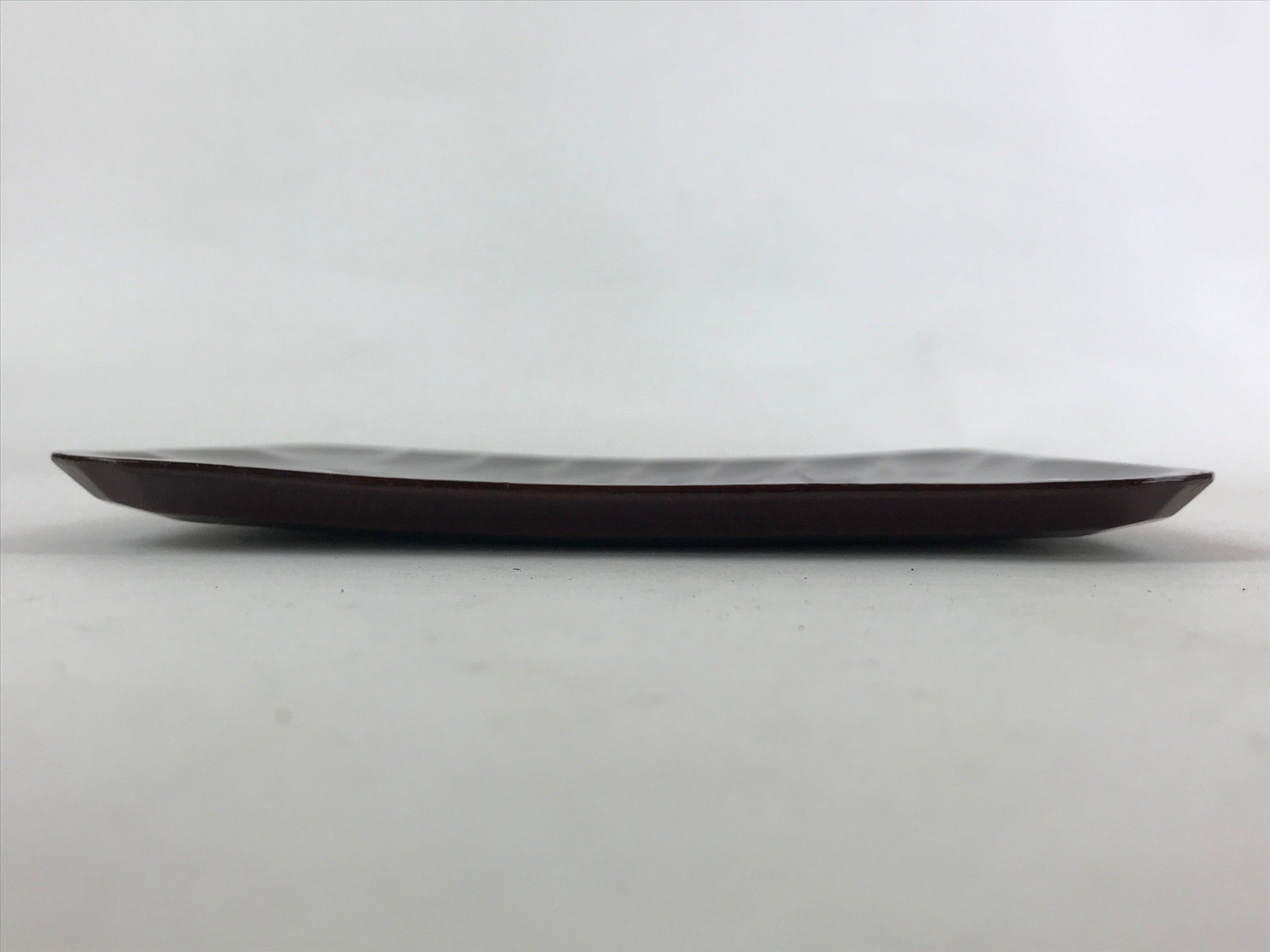 Japanese Lacquered Wooden Meimeizara Square Plate Vtg Sara Carved Pattern L40