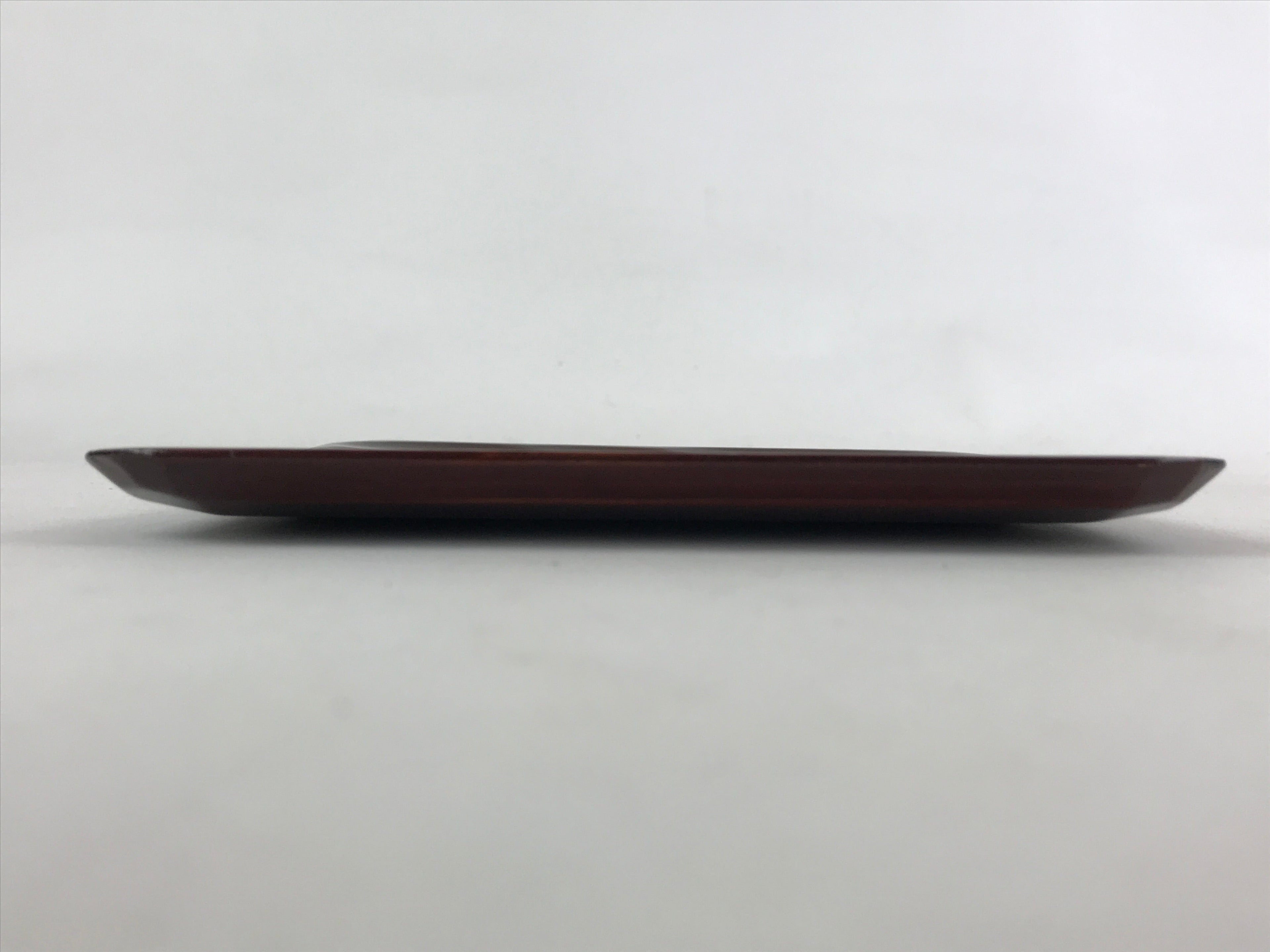 Japanese Lacquered Wooden Meimeizara Square Plate Vtg Sara Carved Pattern L40