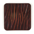 Japanese Lacquered Wooden Meimeizara Square Plate Vtg Sara Carved Pattern L40