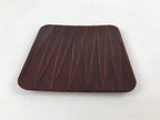 Japanese Lacquered Wooden Meimeizara Square Plate Vtg Sara Carved Pattern L43