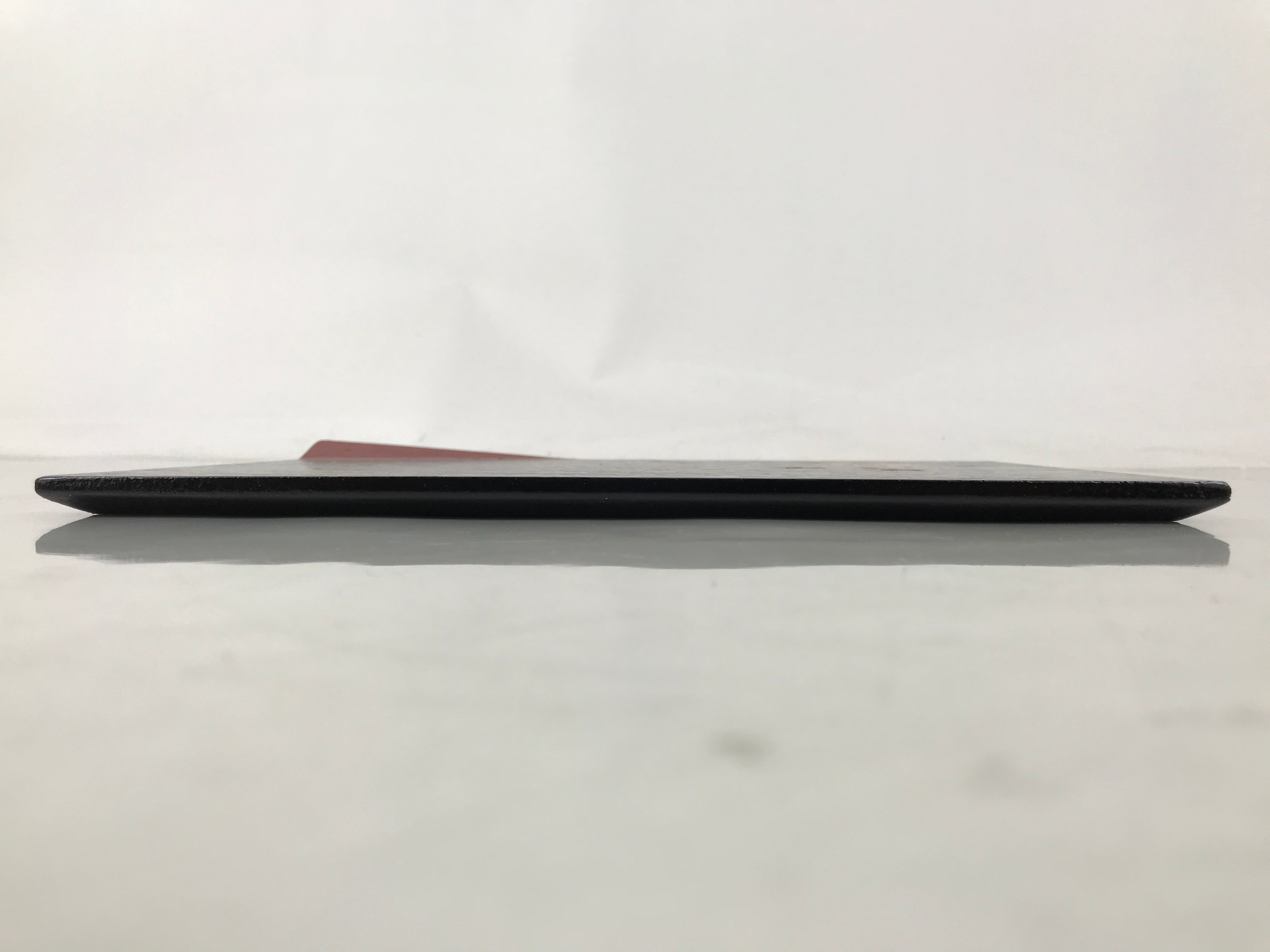 Japanese Lacquered Wooden Plate Vtg Rectangle Black Red Momiji Maple Sakura L538