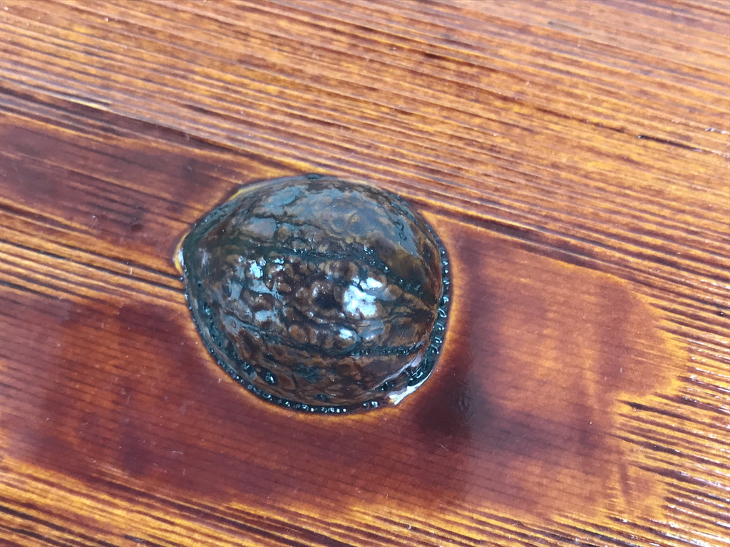 Japanese Lacquered Wooden Plate Vtg Shunkei-Nuri Rectangle Walnut Brown LWB139
