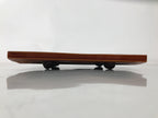 Japanese Lacquered Wooden Plate Vtg Shunkei-Nuri Rectangle Walnut Brown LWB139