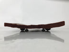Japanese Lacquered Wooden Plate Vtg Shunkei-Nuri Rectangle Walnut Brown LWB139