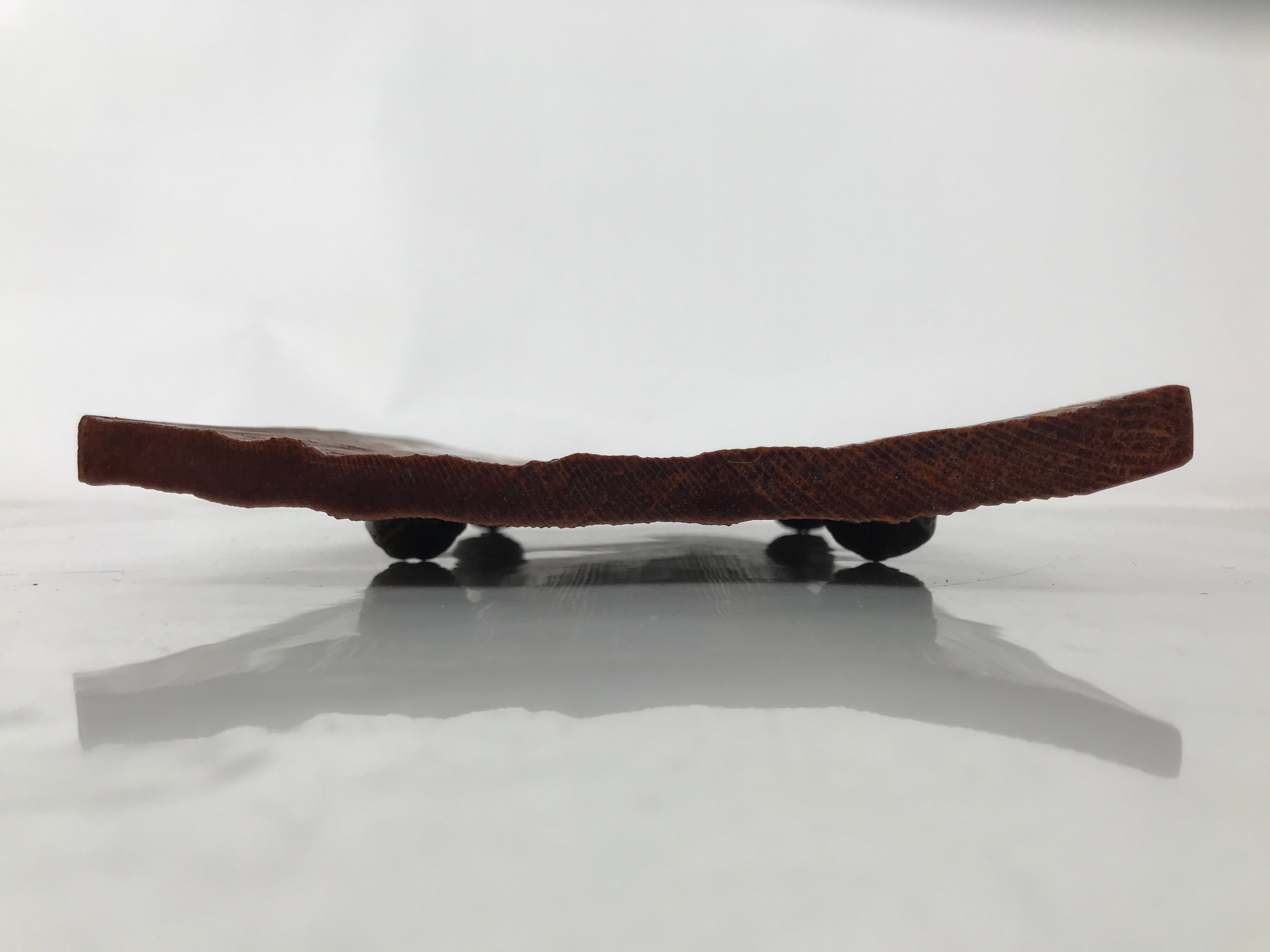 Japanese Lacquered Wooden Plate Vtg Shunkei-Nuri Rectangle Walnut Brown LWB139