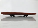 Japanese Lacquered Wooden Plate Vtg Shunkei-Nuri Rectangle Walnut Brown LWB139