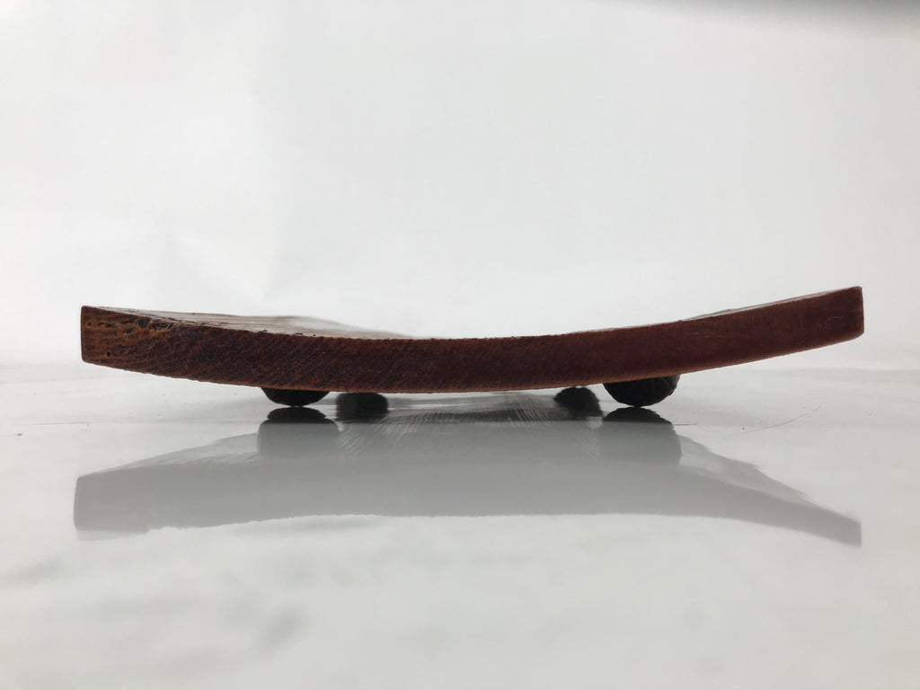 Japanese Lacquered Wooden Plate Vtg Shunkei-Nuri Rectangle Walnut Brown LWB139