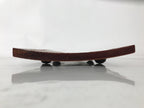 Japanese Lacquered Wooden Plate Vtg Shunkei-Nuri Rectangle Walnut Brown LWB139