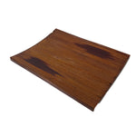 Japanese Lacquered Wooden Plate Vtg Shunkei-Nuri Rectangle Walnut Brown LWB139