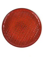 Japanese Lacquered Wooden Round Serving Tray Vtg Woven Bamboo Takezaiku L30