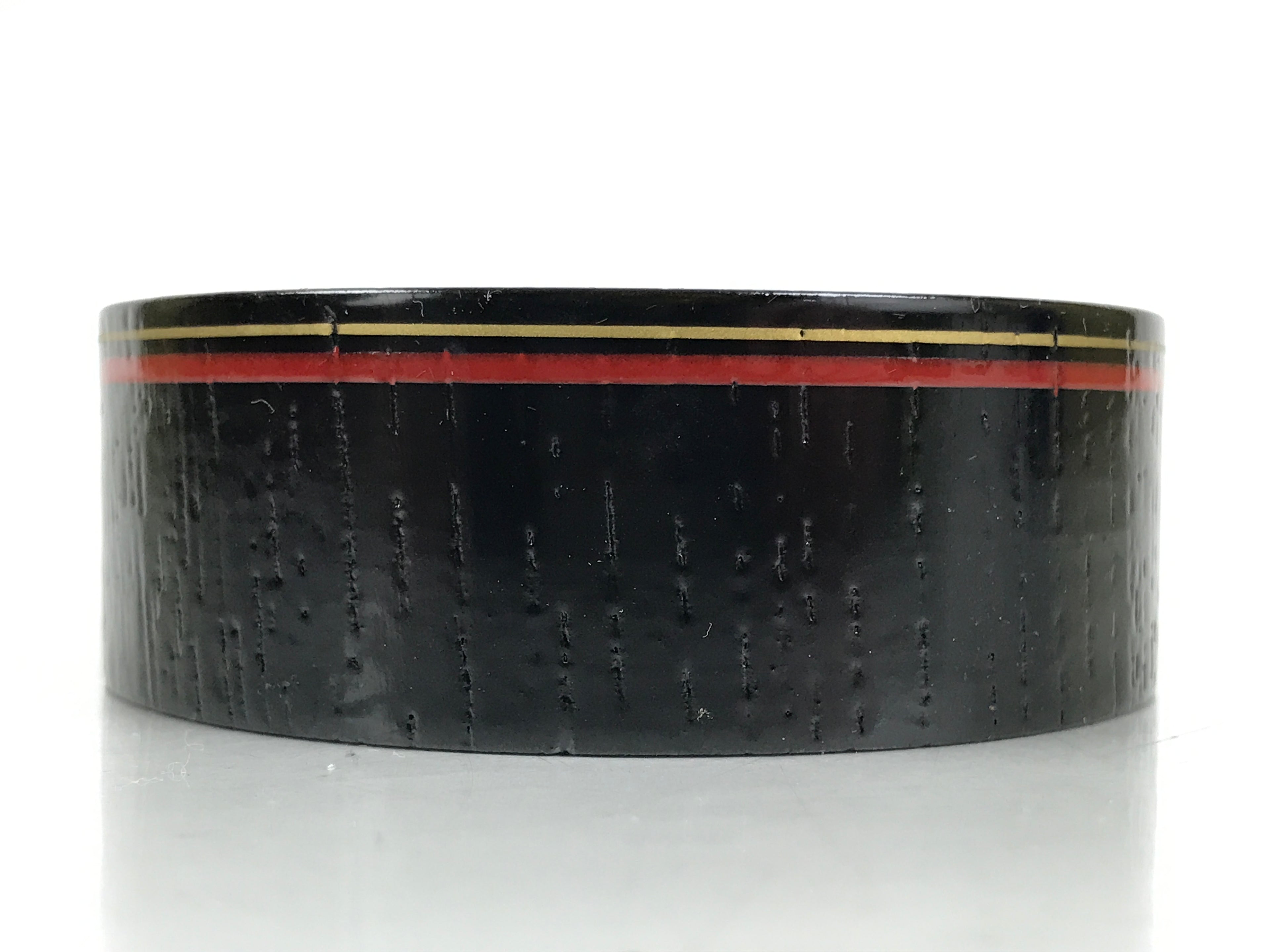 Japanese Lacquered Wooden Sake Snack Cup Vtg Kobachi Bowl Black Gold Red L525