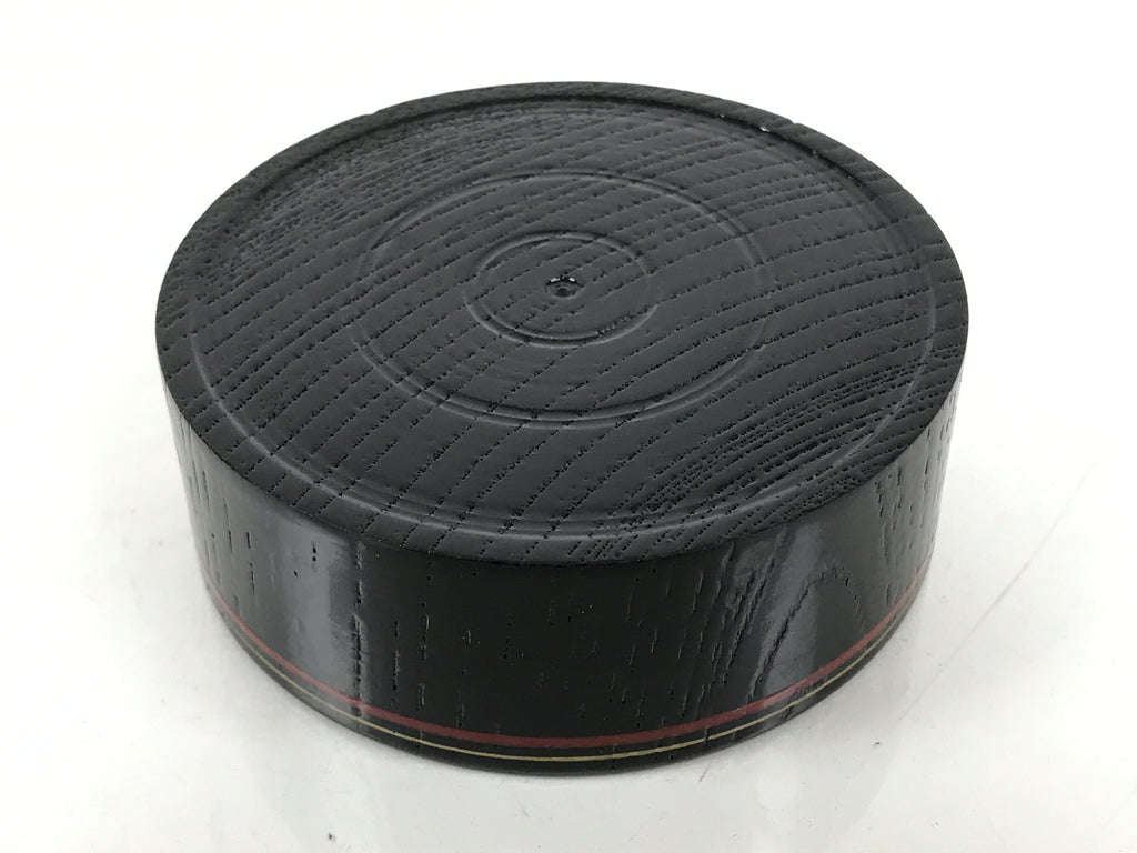 Japanese Lacquered Wooden Sake Snack Cup Vtg Kobachi Bowl Black Gold Red L525