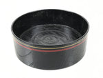 Japanese Lacquered Wooden Sake Snack Cup Vtg Kobachi Bowl Black Gold Red L526